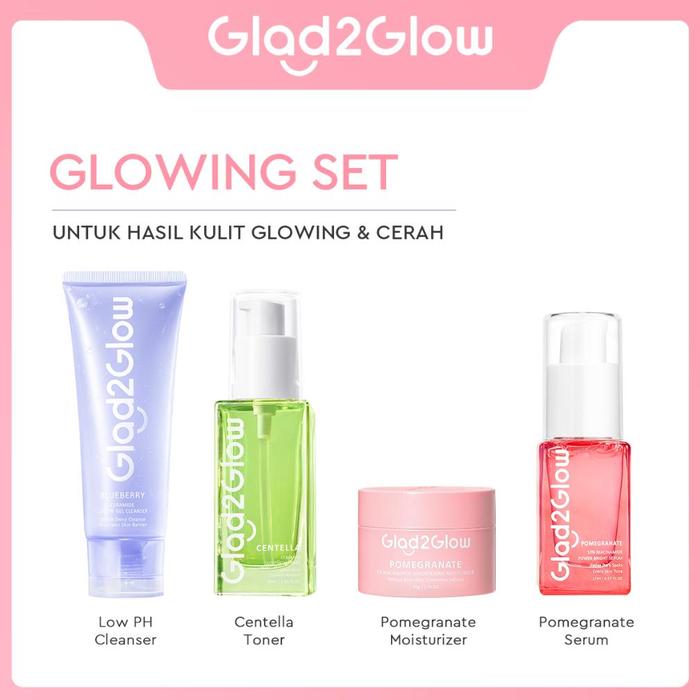 Gambar baru!! SPECIAL BUNDLE 4in1 Glad2Glow 4pcs Paket Skincare Moisturizer - Glowing SET dari Cahyas2m undefined Tokopedia