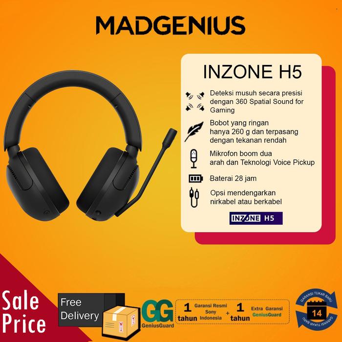 Gambar SONY Headset Gaming Nirkabel INZONE H5 / Headphone Gaming WH-G500 - Hitam dari MadGenius Store undefined Tokopedia