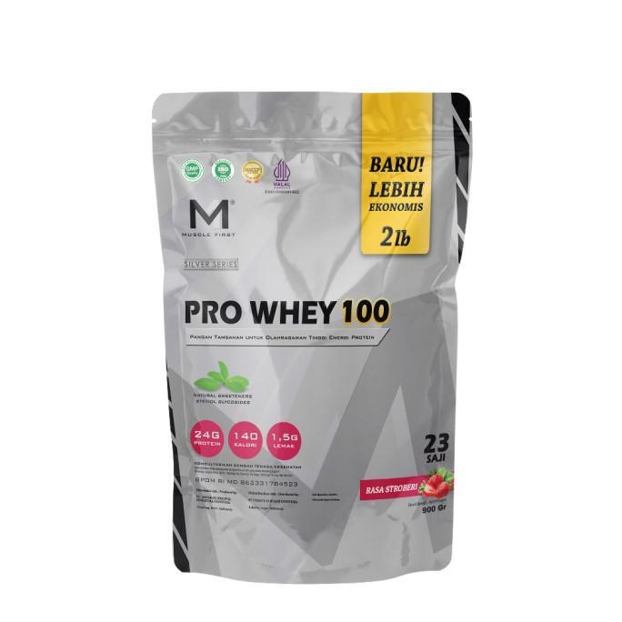 Gambar Muscle First Pro Whey 100 2 lbs Susu Protein - Strawberry, 1 sachet BCAA dari alenaristy shop undefined Tokopedia