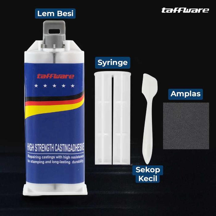 Gambar Lem Besi Epoxy Tahan Panas Super Kuat Penambal Besi Metal Glue Repair - Taffware 50 ML dari Nbxshop Store undefined Tokopedia