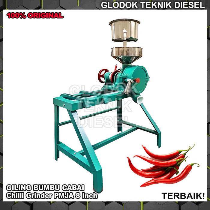 Gambar Mesin Gilingan Cabai PMJA 8" Inch + Engine / Dinamo Penggiling Giling Bumbu Original Terbaik - +Dinamo Tembaga dari Glodok Diesel undefined 4 Tokopedia