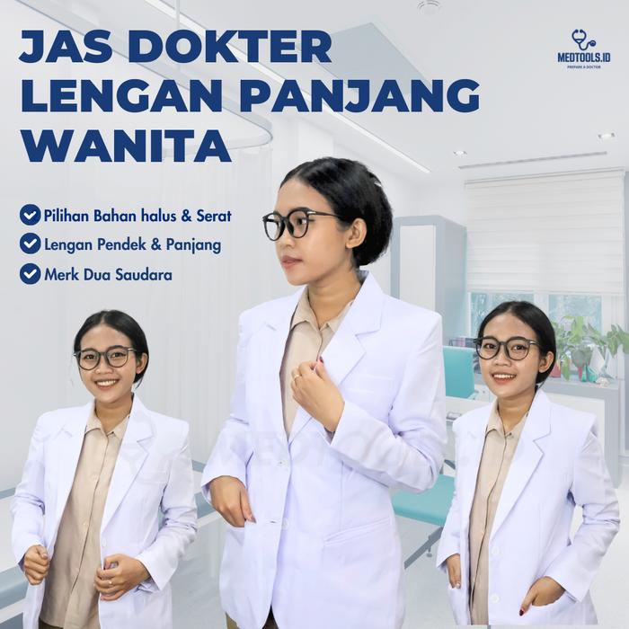 Gambar Jas Dokter Pria / Jas Dokter Wanita /  Sneli (Dua Saudara) - Halus W Panjang, XS dari medtools.id undefined Tokopedia
