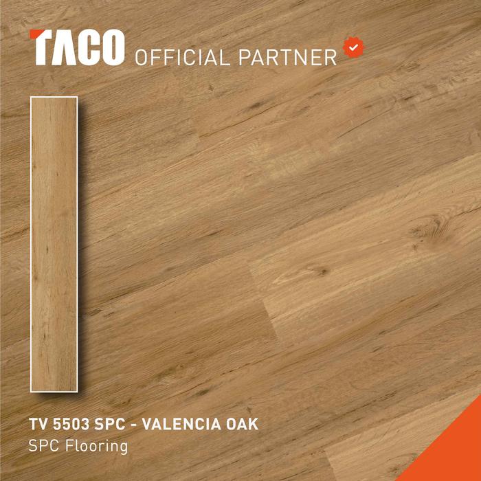 Gambar TACO Lantai SPC 5mm Klik Motif Kayu Per 1 Box (Isi 11 Lembar / 2,29 m²) - TV 5503 Valencia Oak dari rumahtaco undefined Tokopedia