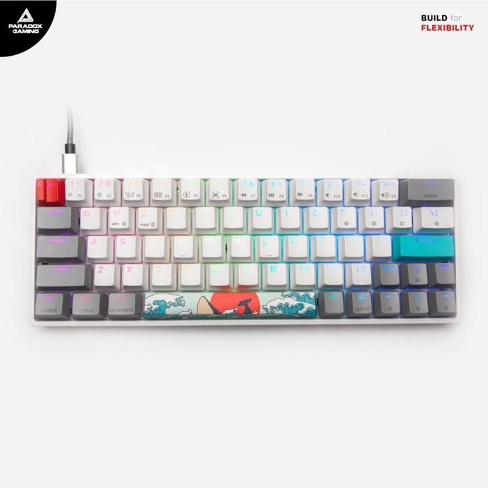 Gambar Paradox Gaming Keyboard 64% RGB GH64-PBT Sea&Sun Green SW type-C White dari JnJ Online undefined Tokopedia