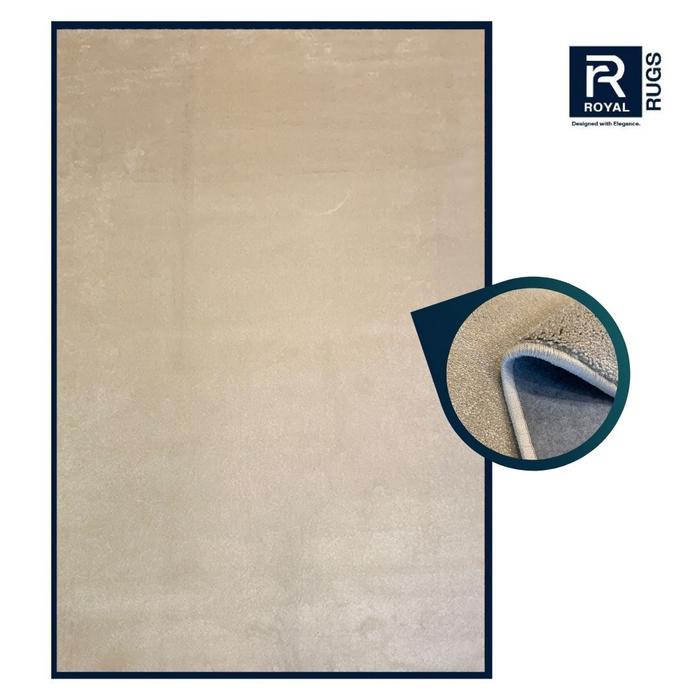Gambar Karpet Polos Premium Shaggy Collection 200X300 cm - Carpet Ruang Tamu Kamar Tidur Jumbo Modern Lembut - Ivory dari RoyalRugs Indonesia undefined Tokopedia