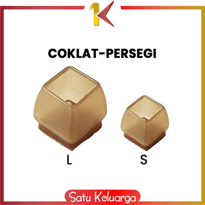 Gambar SK-C1071 Alas Pelindung Kaki Meja Kursi Bulat Persegi Anti Slip Bahan Premium  / Cover Sarung Pelindung Furniture Kursi Meja Serbaguna - COKLAT PERSEGI, S dari Satukeluarga undefined Tokopedia