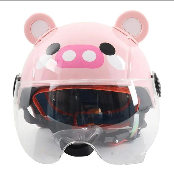 Gambar Helm Sepeda Helm Skuter Helm Motor Elektrik Pelindung Kepala Outdoor - Pig Pink dari Houseware Indonesia_NEW undefined Tokopedia