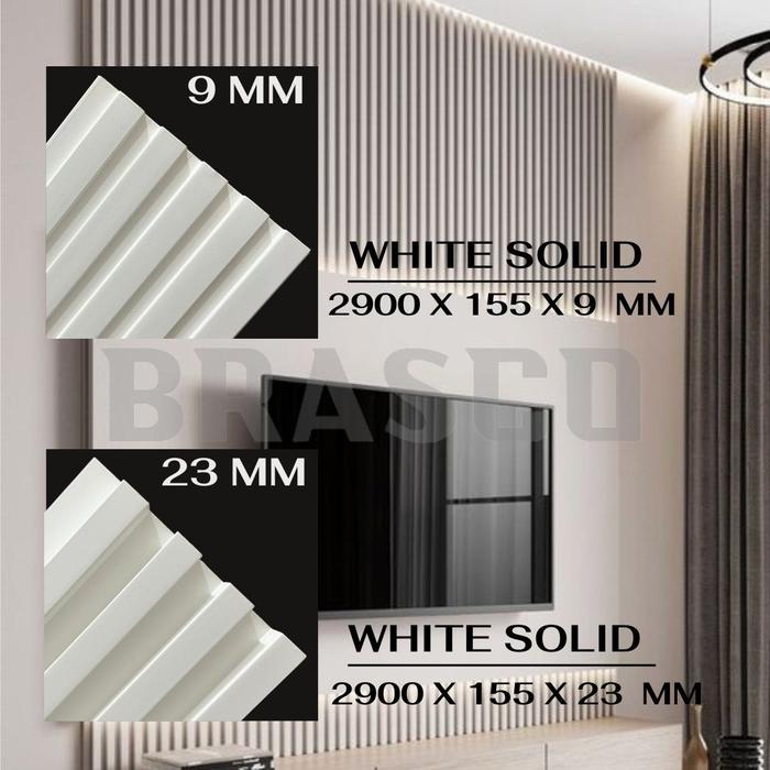 Gambar WPC Wall Panel 2.9 Meter Hiasan Dinding Wood Wallpanel 2900 mm 2.9 m - White Solid, 9 mm dari Ramai Jaya UD undefined Tokopedia