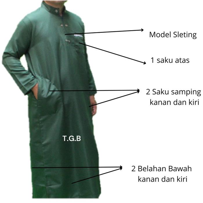 Gambar Toko Garment Bandung Jubah Gamis Pria Dewasa Bahan Adem Balloteli Grade A+ Model Resleting Kancing Depan 8 Warna Tersedia Hadiah Nyaman Digunakan - Hijau, M dari Toko Garment Bandung undefined Tokopedia