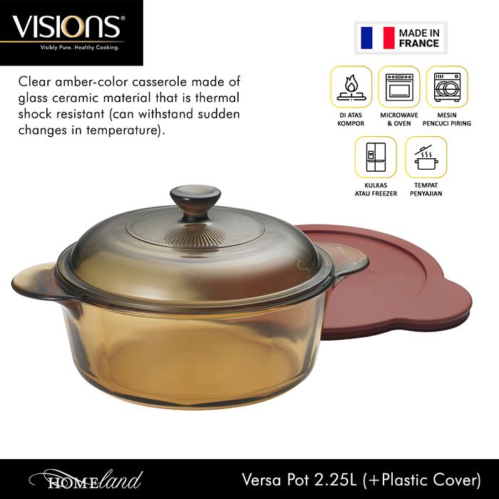 Gambar Visions Classic Versa Pot / Panci Kaca Tempered Glass - 2,25 l, Tanpa Kayu dari Homeland Store undefined Tokopedia