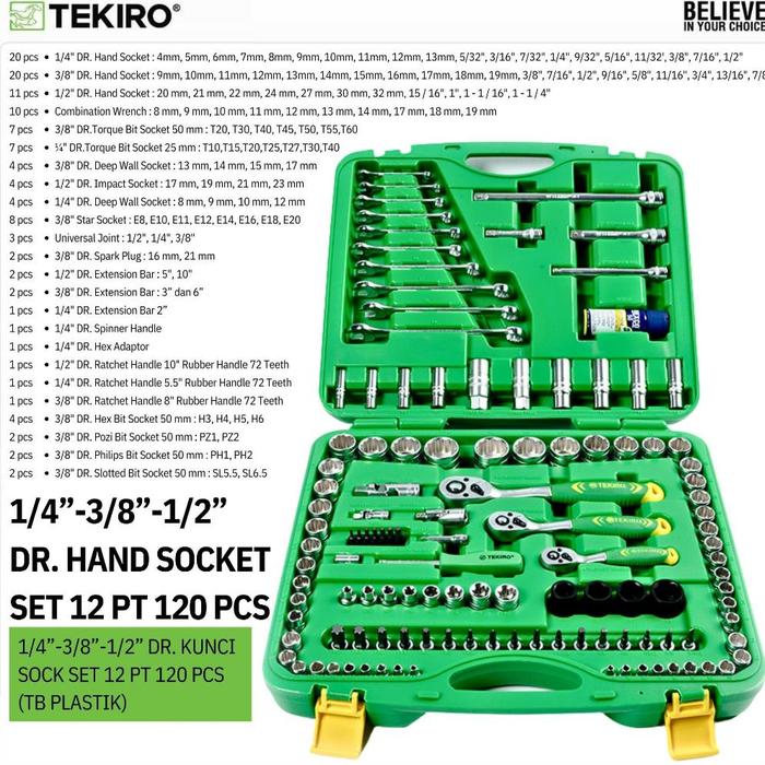 Gambar Toolkit Set Tekiro Original Tool Lengkap Perkakas Bengkel Tools Alat - 120 Pcs 12 Pt dari -SATUR- undefined Tokopedia