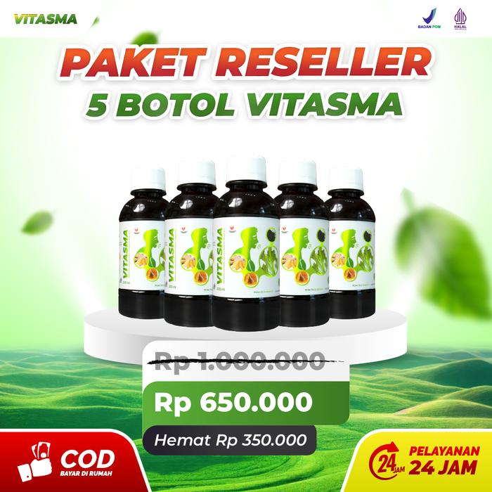 Gambar Paket Reseller 5 Botol Vitasma Original dari Vitasma Official undefined Tokopedia