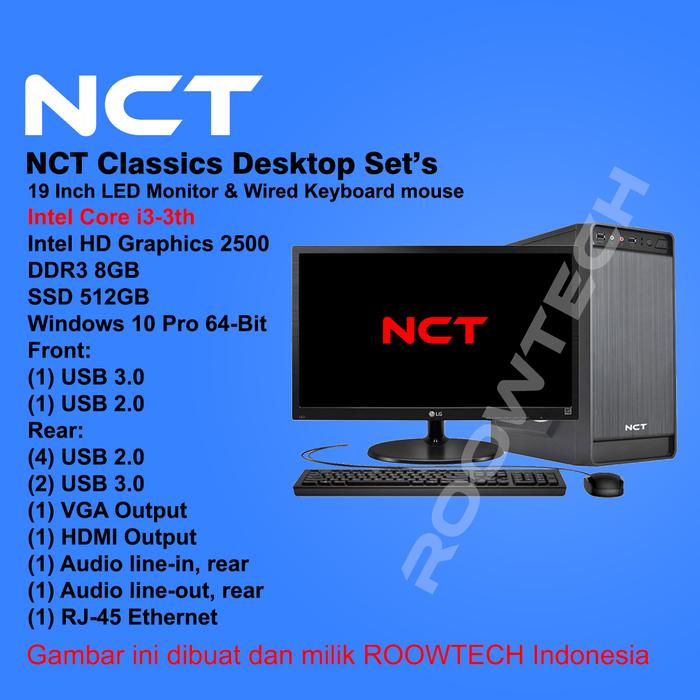 Gambar Komputer build up pc build up full set Desktop Core i3 gen 3 8GB SSD NCT Garansi 1 Tahun - 128GB dari ROOWTECH undefined Tokopedia