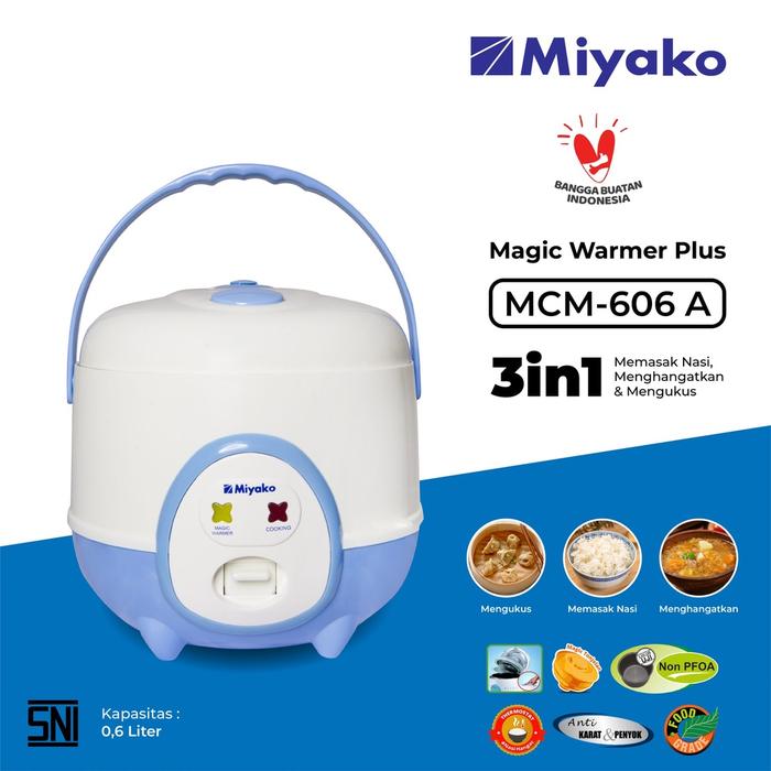 Gambar RICE COOKER MIYAKO 606 SBC Kapasitas 0,6 Liter - 606 A/B dari TOKO JAWA ELECTRIK undefined Tokopedia