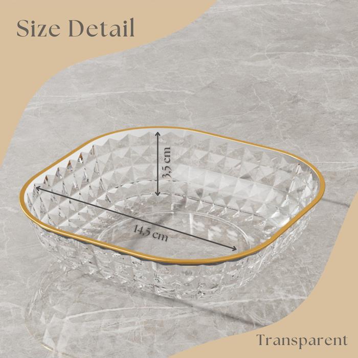 Gambar MIRA Piring Hias Transparan Piring Buah Makanan Penyaji Snack Piring Persegi Kue Mewah - Transparan - S dari RakuHome undefined Tokopedia