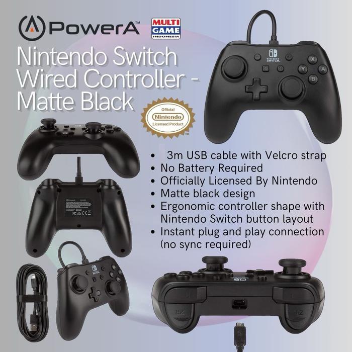 Gambar PowerA Nintendo Switch Wired Controller GARANSI 1 TAHUN - Black dari Multi Game Indonesia undefined Tokopedia