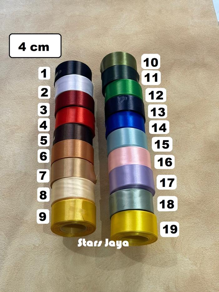 Gambar Pita Satin Ukuran 4 cm, Pita Kado, Pita Besar, Pita Dekorasi - 4cm dari Stars Jaya Bdg undefined Tokopedia