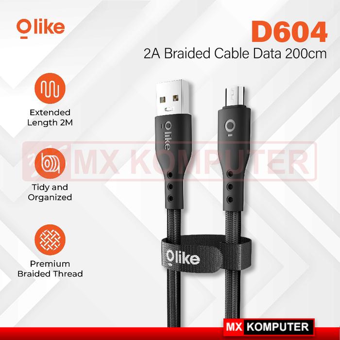 Gambar Kabel Data HP Fast Charging 2A Braided Olike D604 - Micro dari MXKomputer_NEW undefined Tokopedia