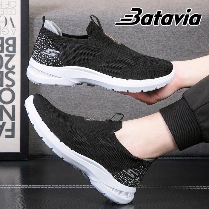 Gambar Batavia Sneakers Slip On Flying kit Sepatu Sport Sepatu Santai B25 - B25 BLACK, 41 dari batavia shoes official undefined Tokopedia