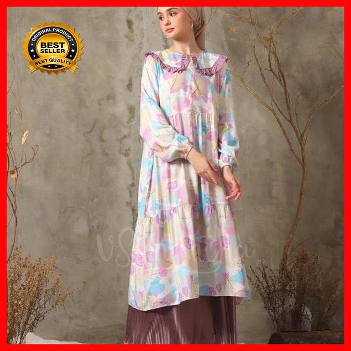 Gambar [PROMO] - TUNIK KOREA PREMIUM ECOVERO MOTIF EUN JI PREMIUN - Lavender dari anggunjay undefined Tokopedia