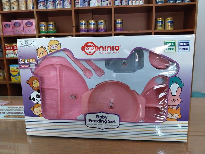 Gambar Ninio Baby Feeding Set Peralatan Makan Bayi - BG-138 PINK dari Baby shop vazil undefined Tokopedia