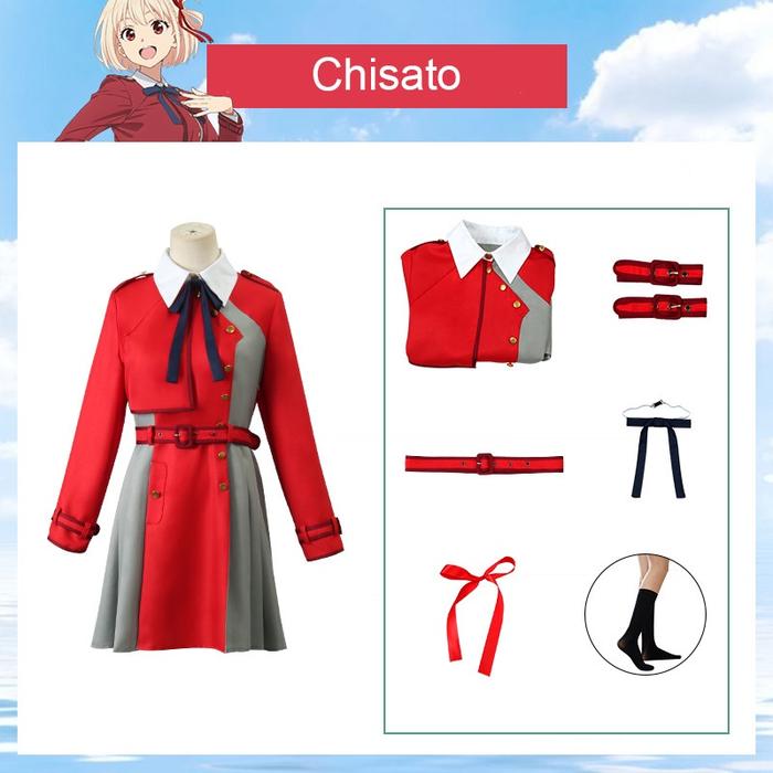 Gambar Anime lycoris recoil set kostum chisato nishikigi takina inoue girl cosplay - chisato, M dari DaisyAllureSt undefined Tokopedia