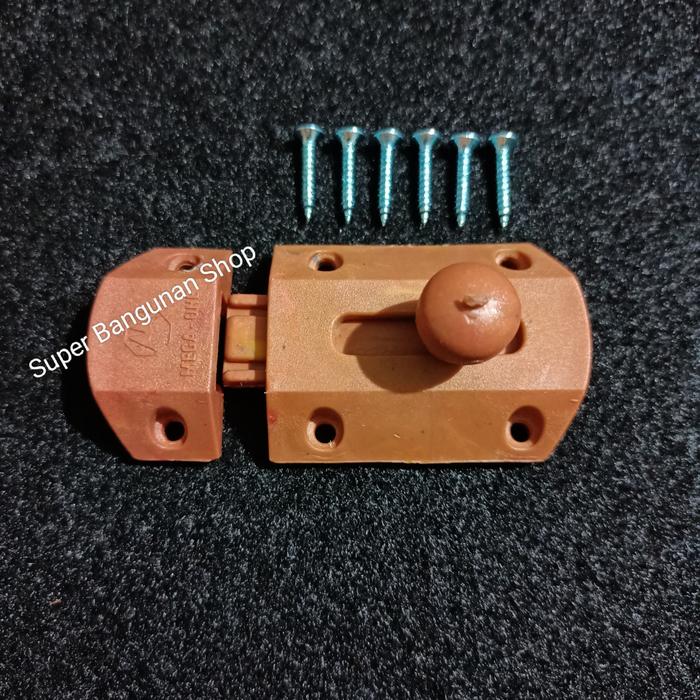 Gambar Grendel PVC pintu kamar mandi 2" COKLAT / Slot PVC 2inch - Coklat dari Super Home Building undefined Tokopedia