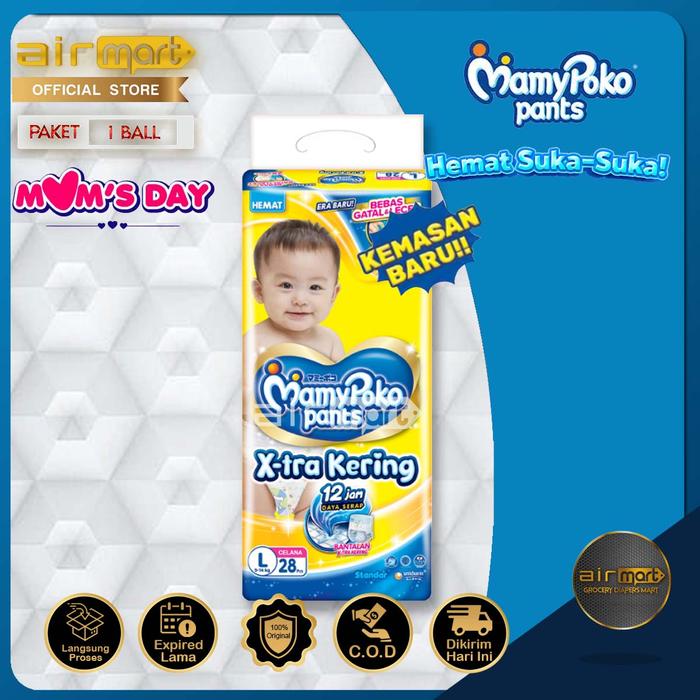 Gambar MAMYPOKO X-tra Kering Popok Pants S 40 - M 34 - L 30 - XL 26 - XXL 24 - L30 dari Airmart_NEW undefined Tokopedia
