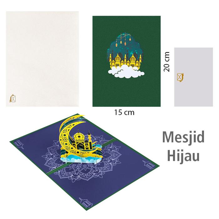 Gambar Kartu Lebaran Idul Fitri Ucapan 3D Popup Masjid Eid Mubarak - Masjid Hijau dari Cutteristic undefined Tokopedia