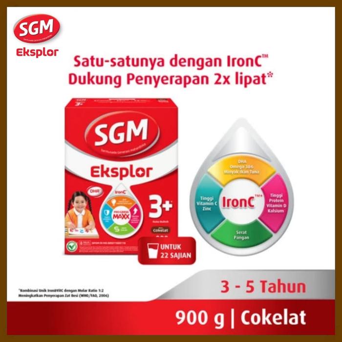 Gambar SGM Eksplor 3 plus 900 Gram Cokelat Dengan IronC Susu Bubuk Rasa Cokelat 900 GR dari Ananta coffee undefined Tokopedia
