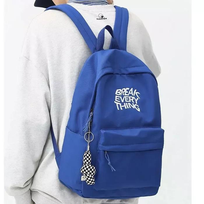 Gambar TAS RANSEL SEKOLAH PRIA DAN WANITA BREAK EVERY THINK - Biru dari D'Aloha Shopping undefined Tokopedia