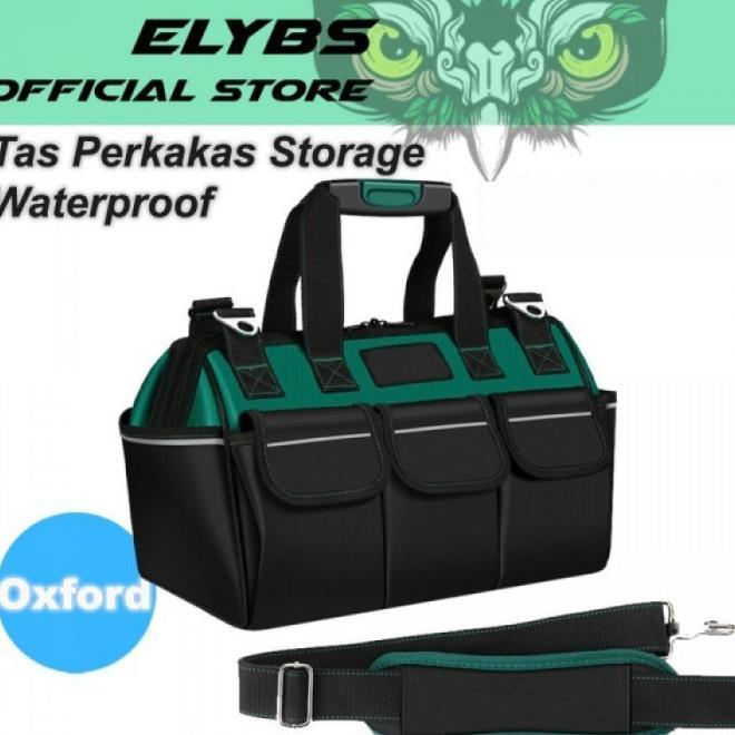 Gambar TAS PERKAKAS TUKANG STORAGE TOOL BAG WATERPROOF WITH REFLECTIVE STRIPS - Hijau, 14 inch dari juliyahelektronik undefined Tokopedia
