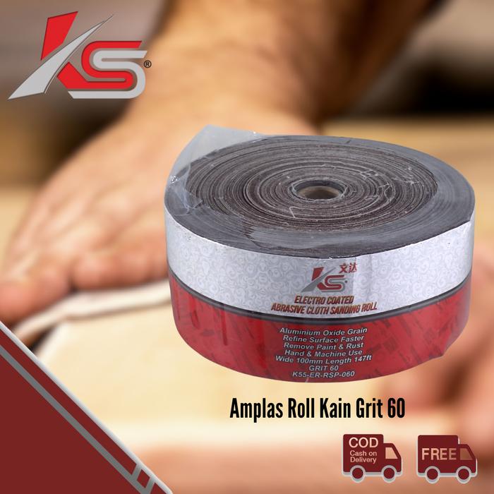 Gambar K55 Amplas Roll Kain Kayu Besi 10cm x 147ft - Grit 60 dari MST TOOLS undefined Tokopedia