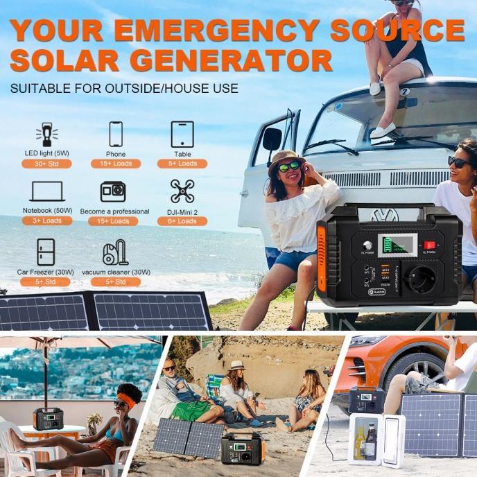 Gambar FLASHFISH 220V 200W POWER STATION 40800MAH PORTABLE BIG CAPACITY SOLAR dari HADI212 undefined Tokopedia