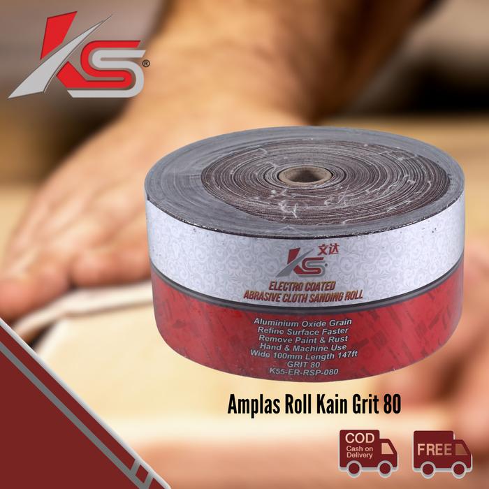Gambar K55 Amplas Roll Kain Kayu Besi 10cm x 147ft - Grit 80 dari MST TOOLS undefined Tokopedia