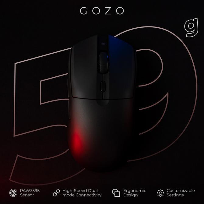 Gambar GOZO ULTRALIGHT MOUSE GAMING BY MYNK TERBARU - GOZO Black, + Mouse Grip dari phonik77 undefined Tokopedia