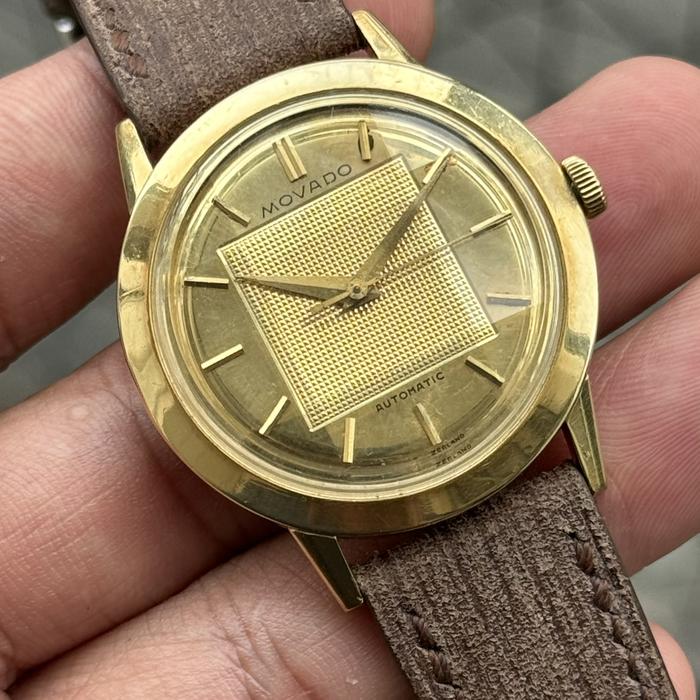 Movado Gold Jual Movado Kingmatic Mirror Hobnail Dial 18k Solid