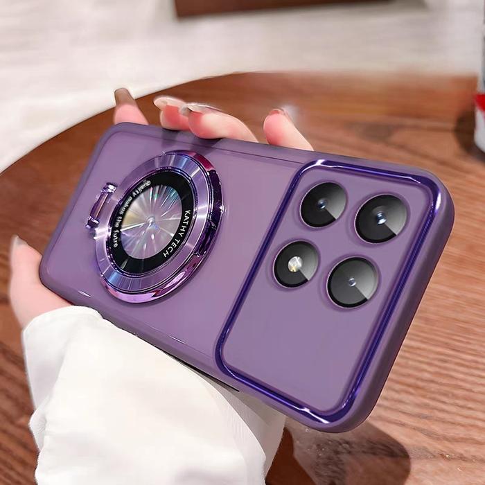 Gambar case silikon POCO X6 PRO 5G magsafe kombinasi stand holder softcase - purple, POCO X6 PRO 5G dari luckycase_NEW undefined Tokopedia