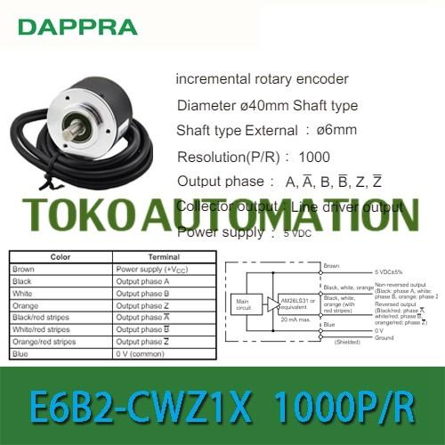 Gambar E6B2 CWZ1X E6B2-CWZ1X E6B2 CWZ1X 1000P/R 1000 ppr Rotary Encoder PY39 - DAPPRA dari tokoautomation undefined Tokopedia