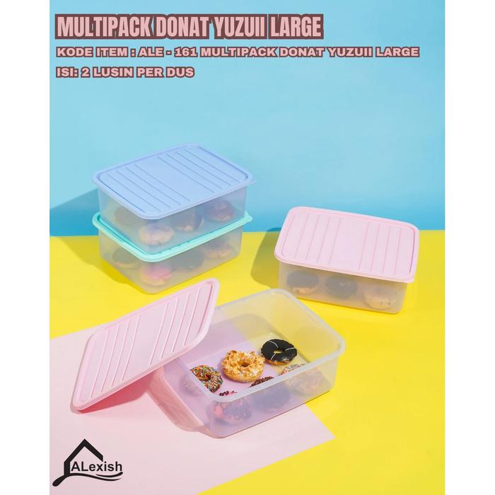 Gambar Kotak Donat Plastik Tempat Wadah Donat Makanan Donatsu Medium Large - YUZUI LARGE, EXTRA PACKING dari KENZO HOUSEWARE undefined Tokopedia