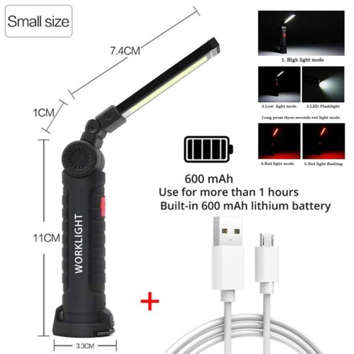 Gambar Lampu Senter Kerja COB Multifungsi Work Light Magnet USB Rechargeable - LED+COB Kecil dari Lampu LED Store undefined Tokopedia