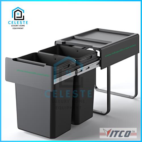 Gambar VITCO Kitchen Pull Out Cabinet Trash Bin 52 L / Tempat sampah dalam lemari dapur - Trash Bin dari Celeste IDN_NEW undefined Tokopedia