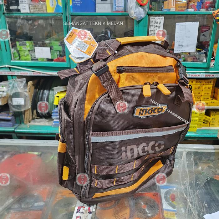 Gambar TOOLBAG TOOL BAG TAS RANSEL BACKPACK PERKAKAS TUKANG INGCO HBP01028 dari Semangat Teknik undefined Tokopedia