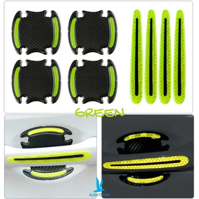 Gambar Albatross Sticker Anti Gores Reflector Pelindung Gagang Pintu Mobil / Car Door Handle Stiker Protector / Reflective Sticker - GREEN dari Albatross Auto Detailing undefined Tokopedia