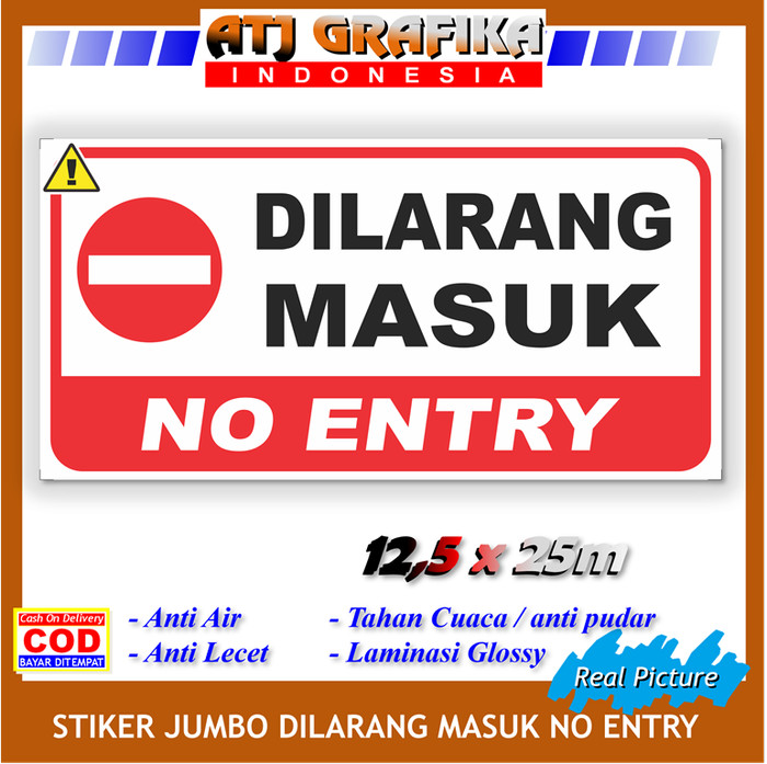 No Entry Sticker Dilarang Masuk Sign Sticker Instructions Isyarat Images