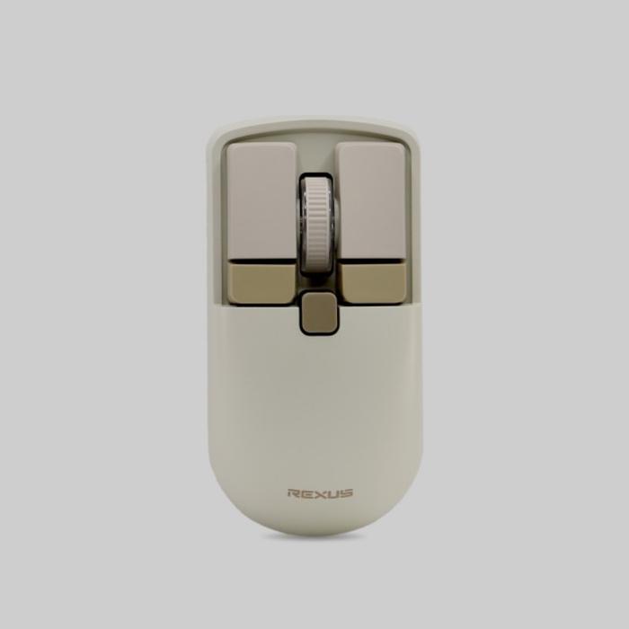 Gambar Rexus QB400 Wireless Bluetooth Rechargeable Mouse , Dual Connection Bluetooth + 2.4 GHz , Rechargeable Battery 300 mAh, 3 level dpi up to 1600 dpi Baterai Button - Beige dari Click & Go Tokopedia undefined Tokopedia