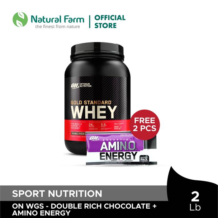 Gambar Optimum Nutrition Gold Standard Whey 2 Lb Free ON Amino Energy Sachet 2 Pcs - Coklat dari Natural Farm undefined Tokopedia