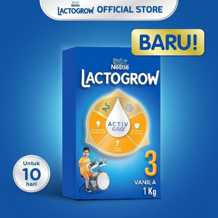 Gambar GANESA LACTOGROW 3 dengan ACTiVGRO Susu Vanila Box - 1000g dari Ganesa Herbal undefined Tokopedia