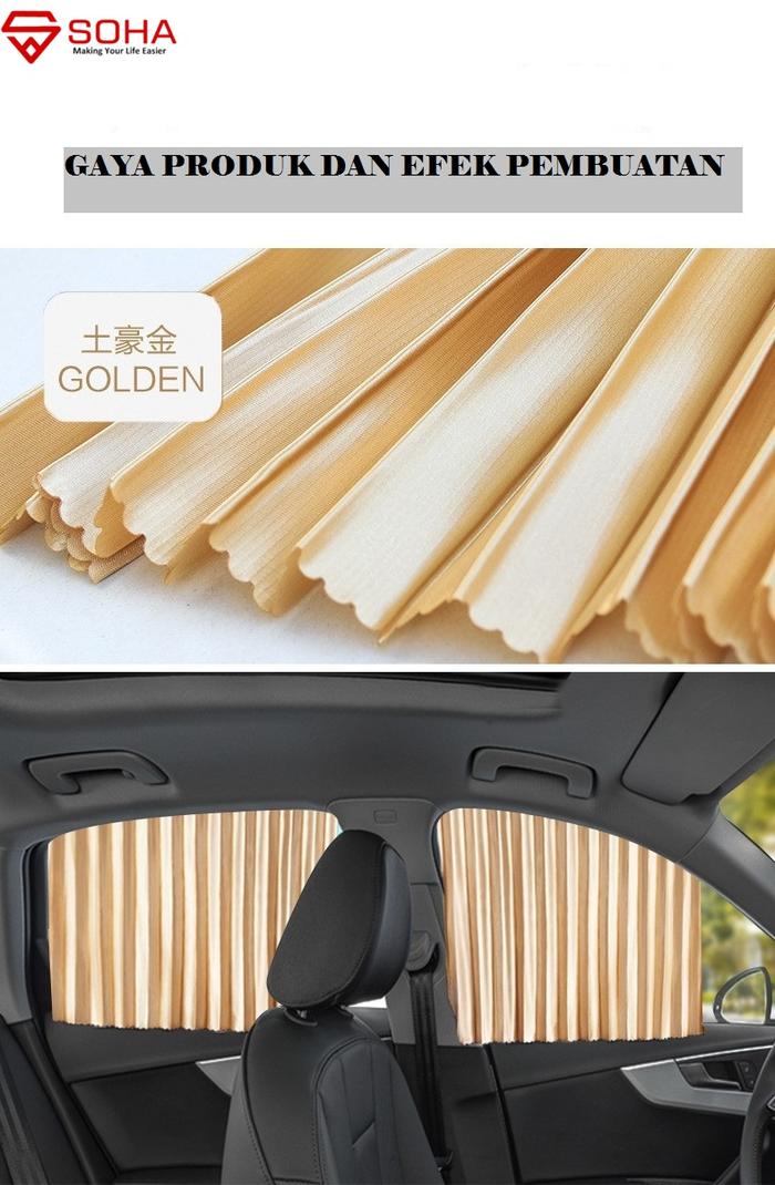 Gambar AM-10 Car Magnet Window Sun Shades 4 pcs Tirai jendela Kaca Mobil - Emas dari Solusi Berkah Store undefined Tokopedia