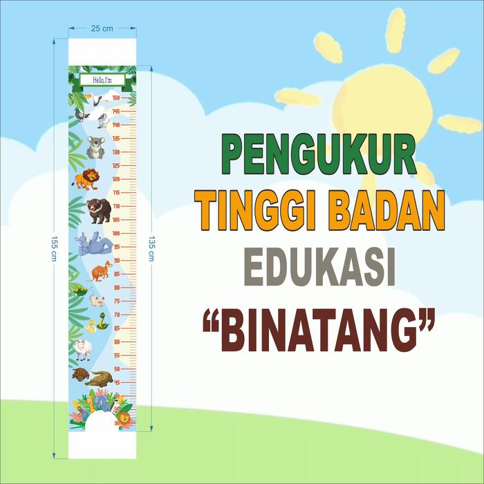 Gambar Poster Banner Pengukur Tinggi Badan Anak Tematik Desain Keren - Binatang, Tempel dari PerintisStore29 undefined Tokopedia
